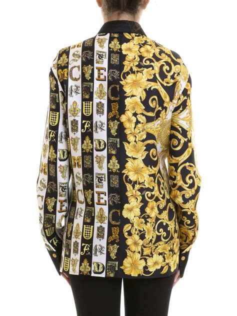 versace gold hibiscus shirt|Versace Gold Hibiscus Silk Men Shirt, from the Gianni.